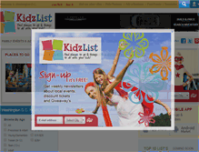 Tablet Screenshot of kidzlist.com